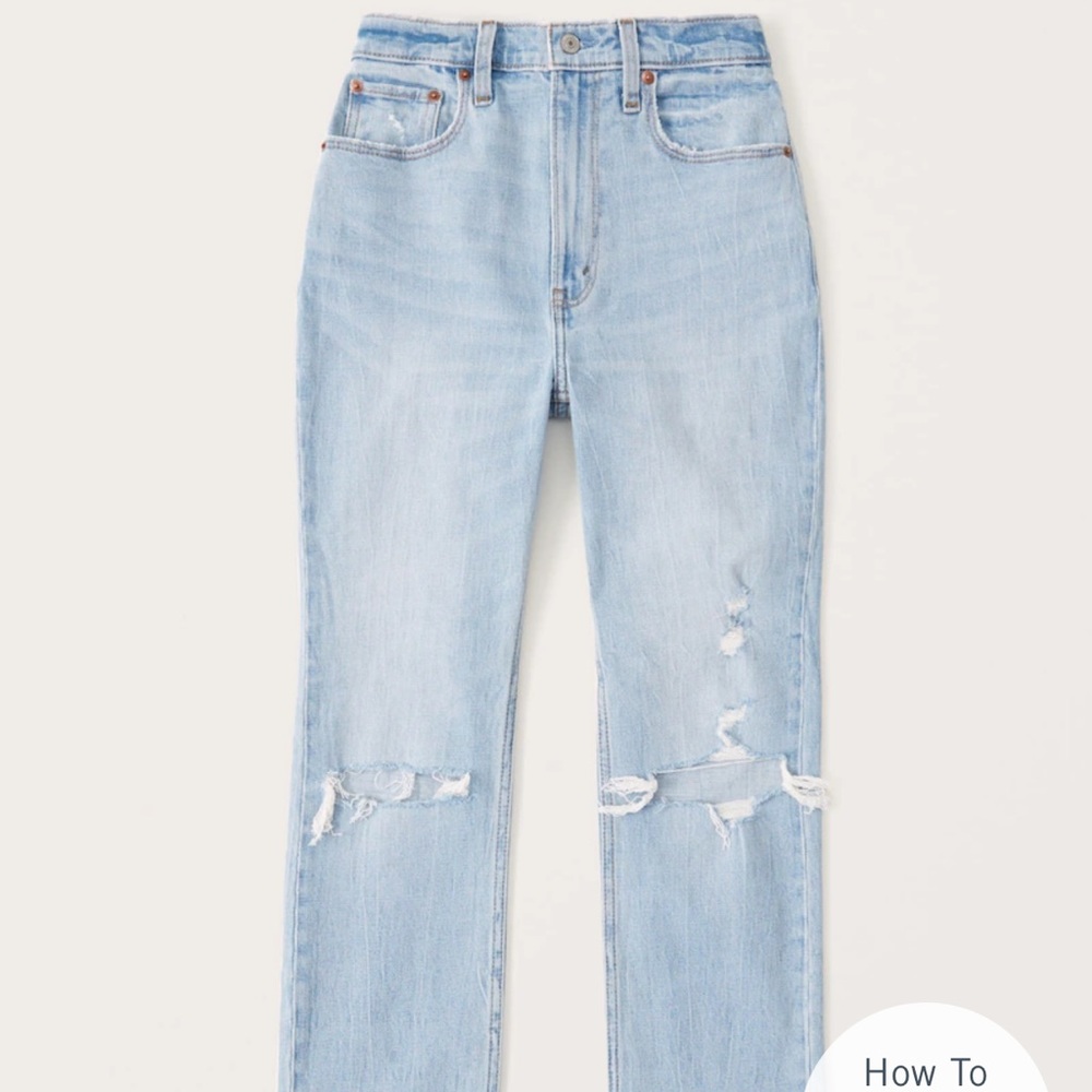 Ultra high rise curve love ankle straight Abercrombie jeans
